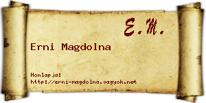 Erni Magdolna névjegykártya
